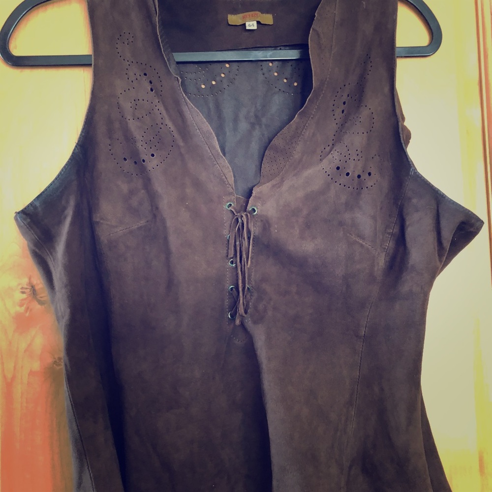 Kenzo suede leather tank top
